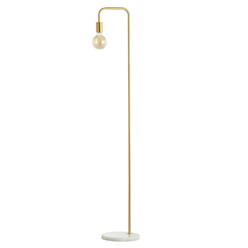 Vega 60" Minimalist Edison Metal/Marble Floor Lamp - JONATHAN Y